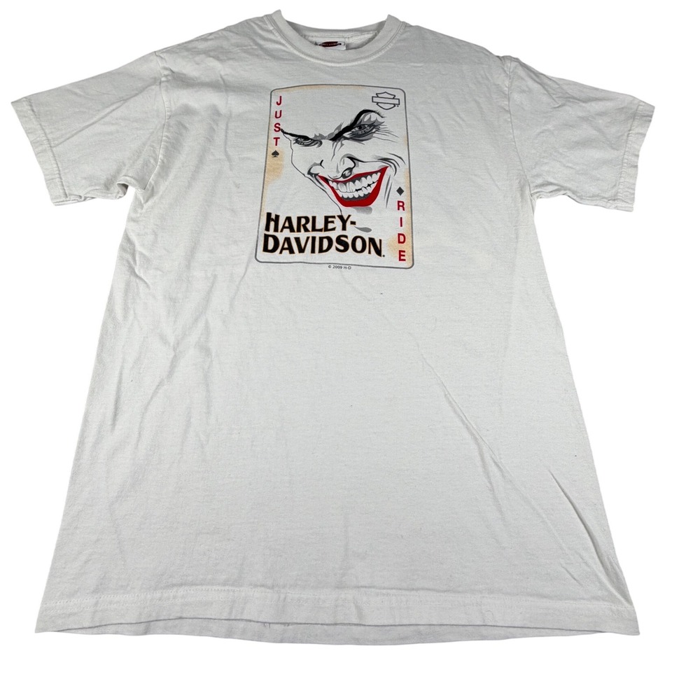 Harley-Davidson Joker Playing Card Sturgis South Dakota T-Shirt White